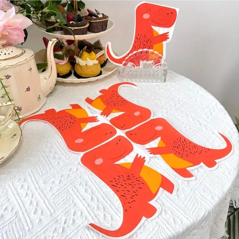 Dinosaur Shaped Paper Napkins, 20pcs